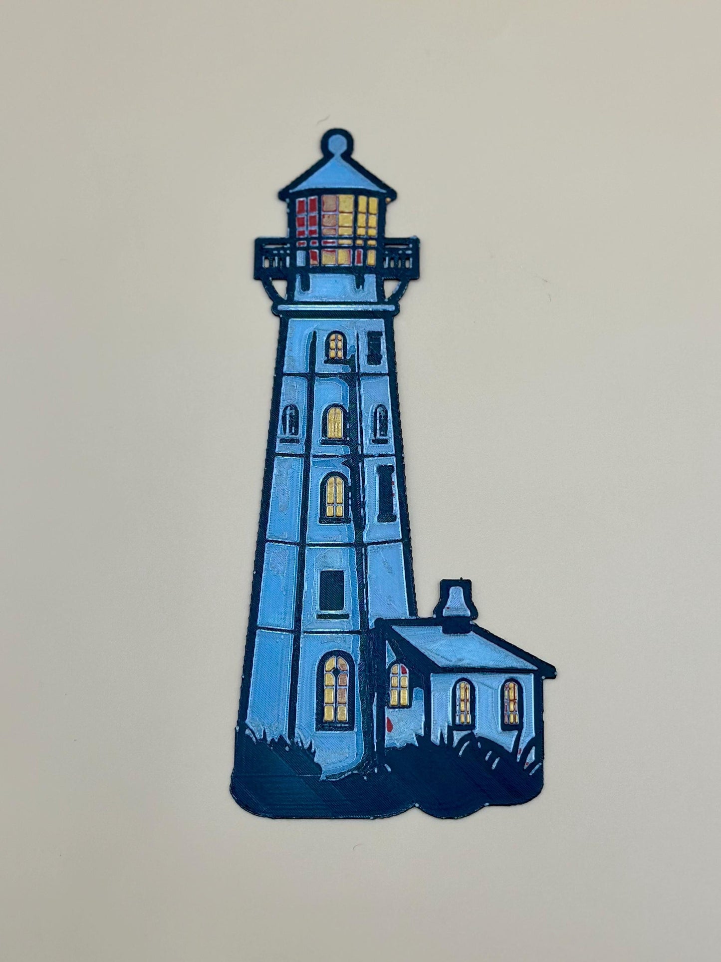 Lighthouse Cutout Bookmarks Set of 3, 3D Printed Unique Nautical Decor, Literary Gift Idea for Book Lovers