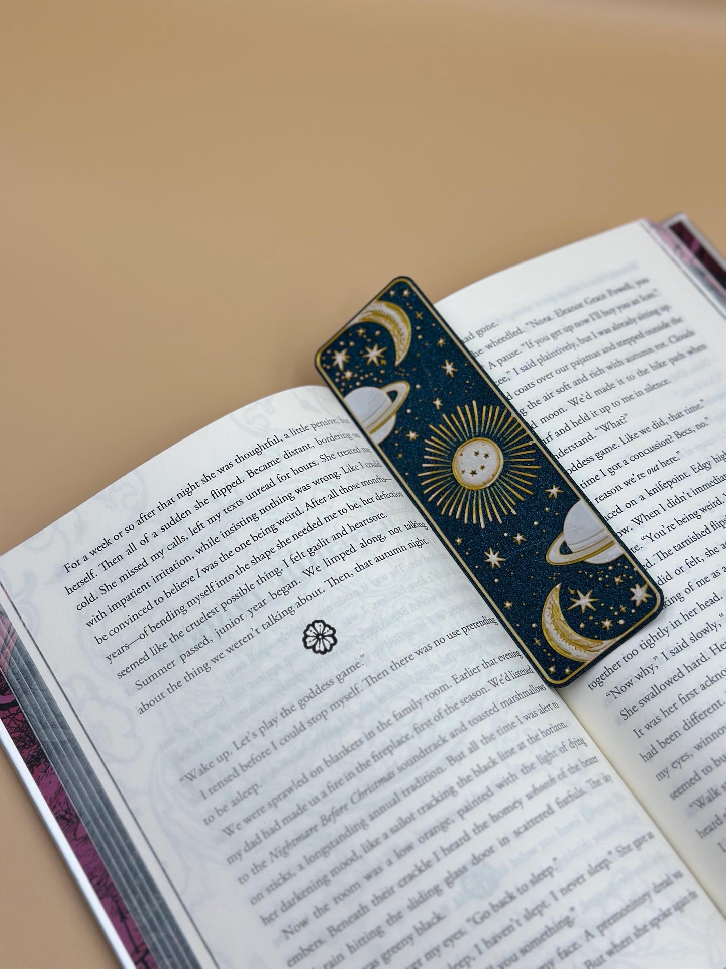 Celestial Bookmarks Set of 3 3D Printed Sun, Moon & Planets Space Galaxy Gifts for Book Lovers