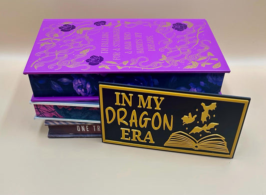 Dragon Era Bookshelf Sign Wall Decor – Medieval Fantasy Dragon Symbol, Handmade Mythical Gift for Home & Office