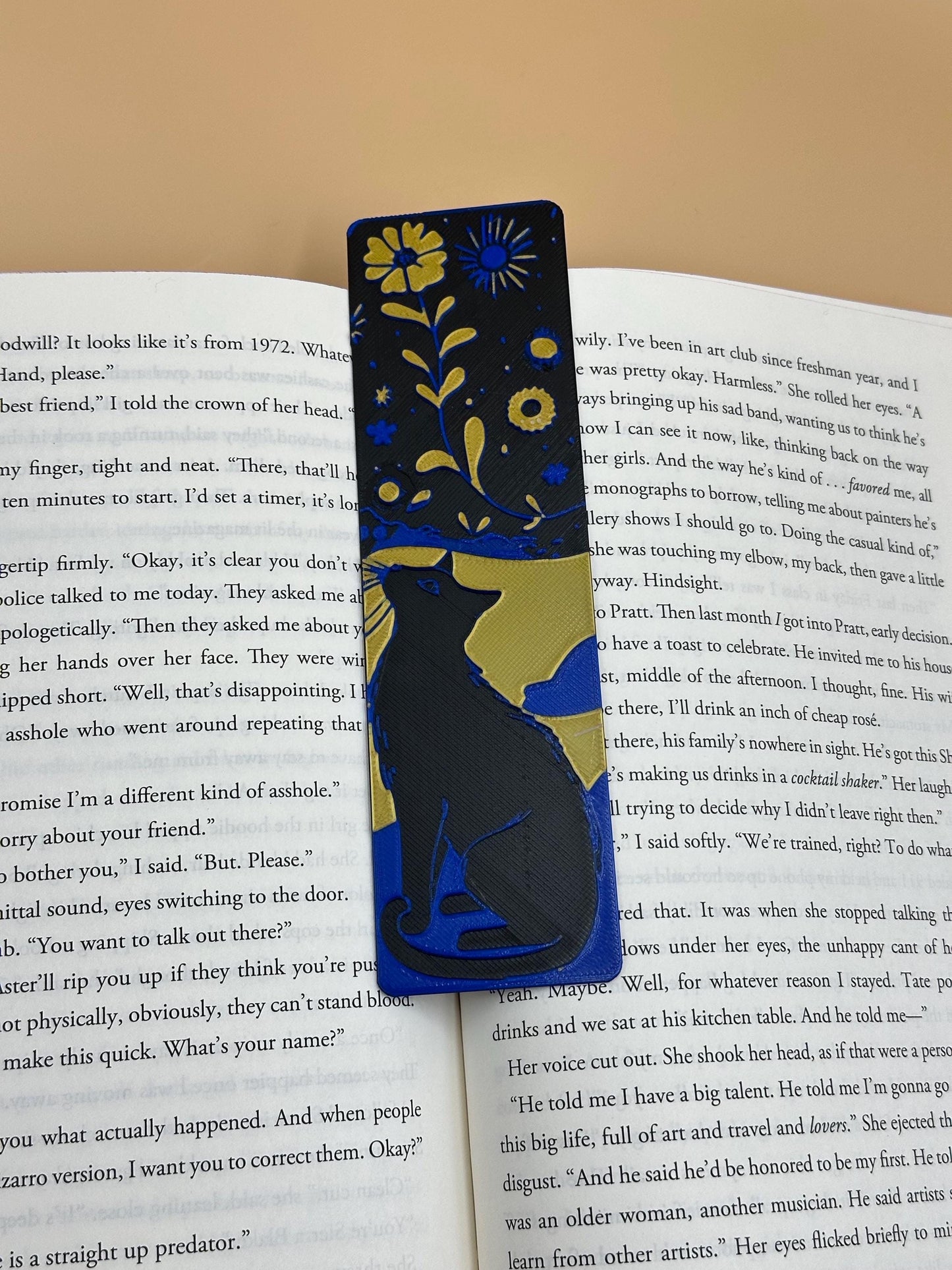 3D Printed Cat Bookmark Set: Starry Night Design, Book Lover Gift