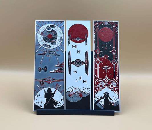 Sci-Fi Bookmarks Set of 3, 3D Printed Gifts for Book Lovers, Geeky Reading Accessories version 2