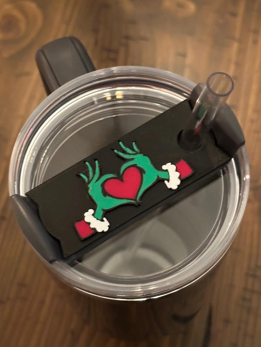 Grinch Tumbler Topper for Stanley 40oz - Festive Christmas Cup Accessory, Holiday Drink Decor, Gift for Grinch Fans