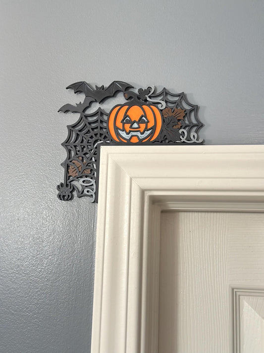 Halloween Door Corner Decoration Left Side Spooky Halloween Decor for Front Door, Autumn Seasonal Party Accent