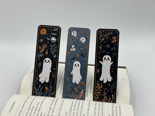 Ghostly bookmarks 3D printed, set of 3, friendly ghost, spooky book accessories, dark aesthetic book markers, fantasy gift set