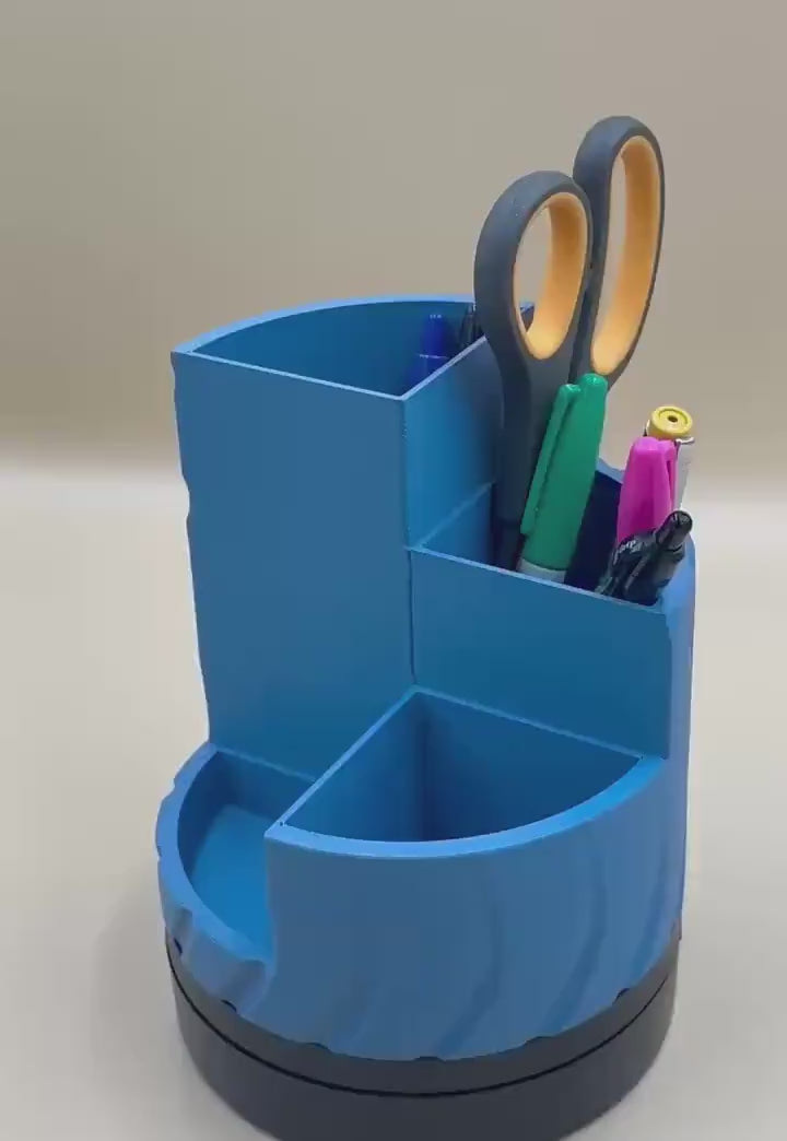 Round Desk Organizer with 4 Sections - Office Storage Solution